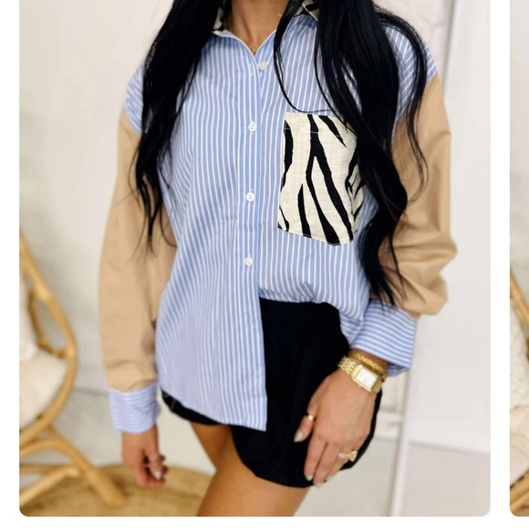 Entro “Wild Out Here” Women’s Button-Up Blouse Like New Size M - Picture 4 of 9